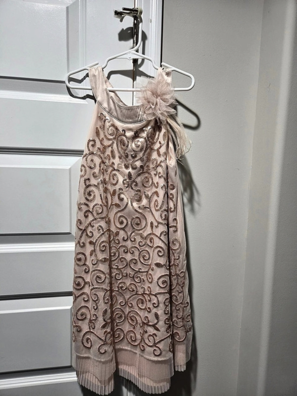 Biscotti Embroidered Mini Dress in Pink Size 12 Like New